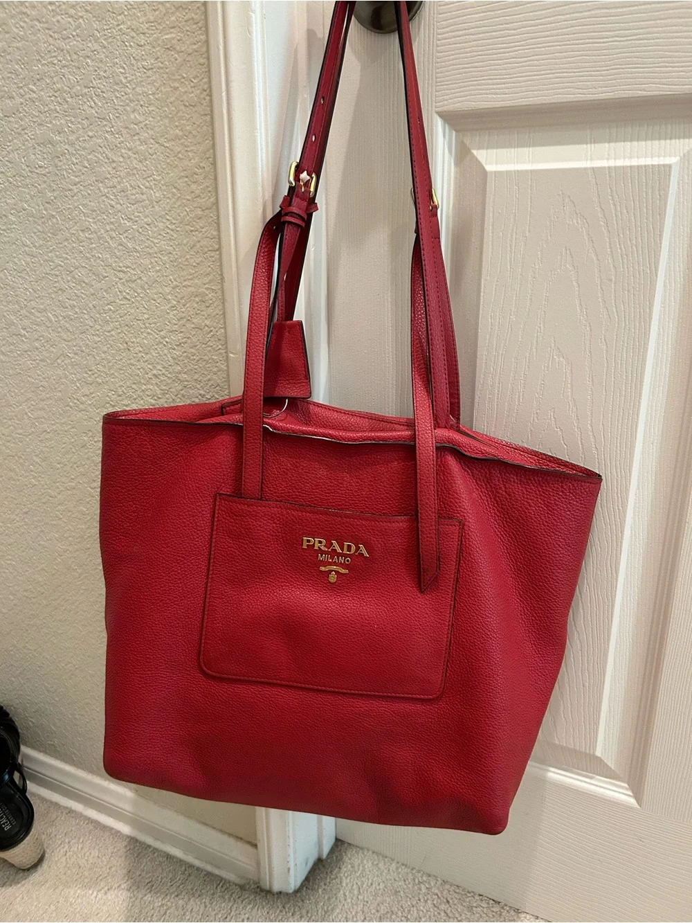Prada Red Leather Tote